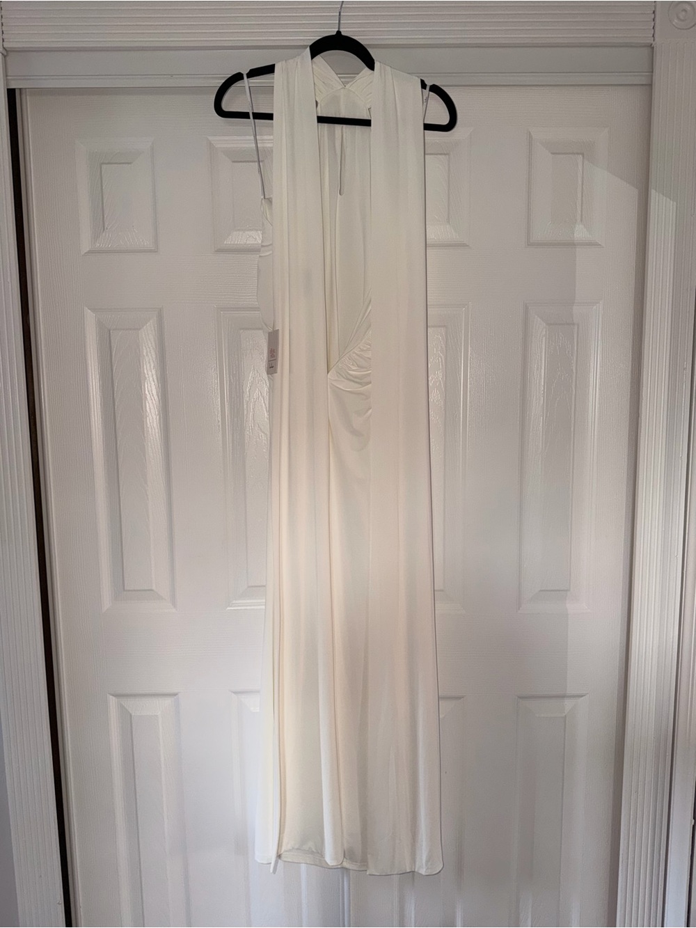 Lulu's Ivory Ruched Halter Gown - Picture 5 of 6